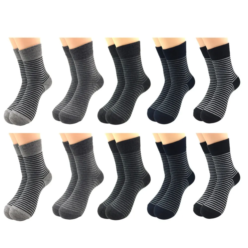 10 Pairs Lot Cotton Breathable Business and Casual Men's Socks