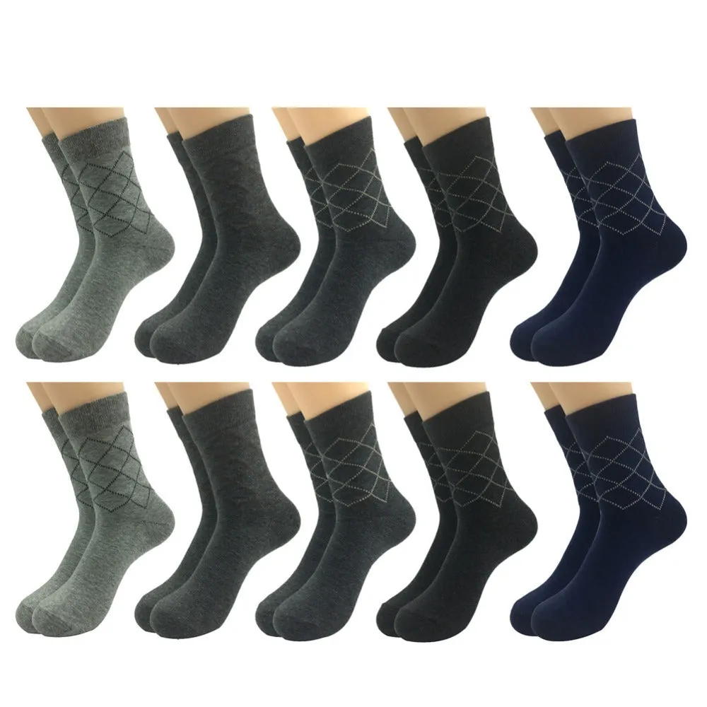 10 Pairs Lot Cotton Breathable Business and Casual Men's Socks