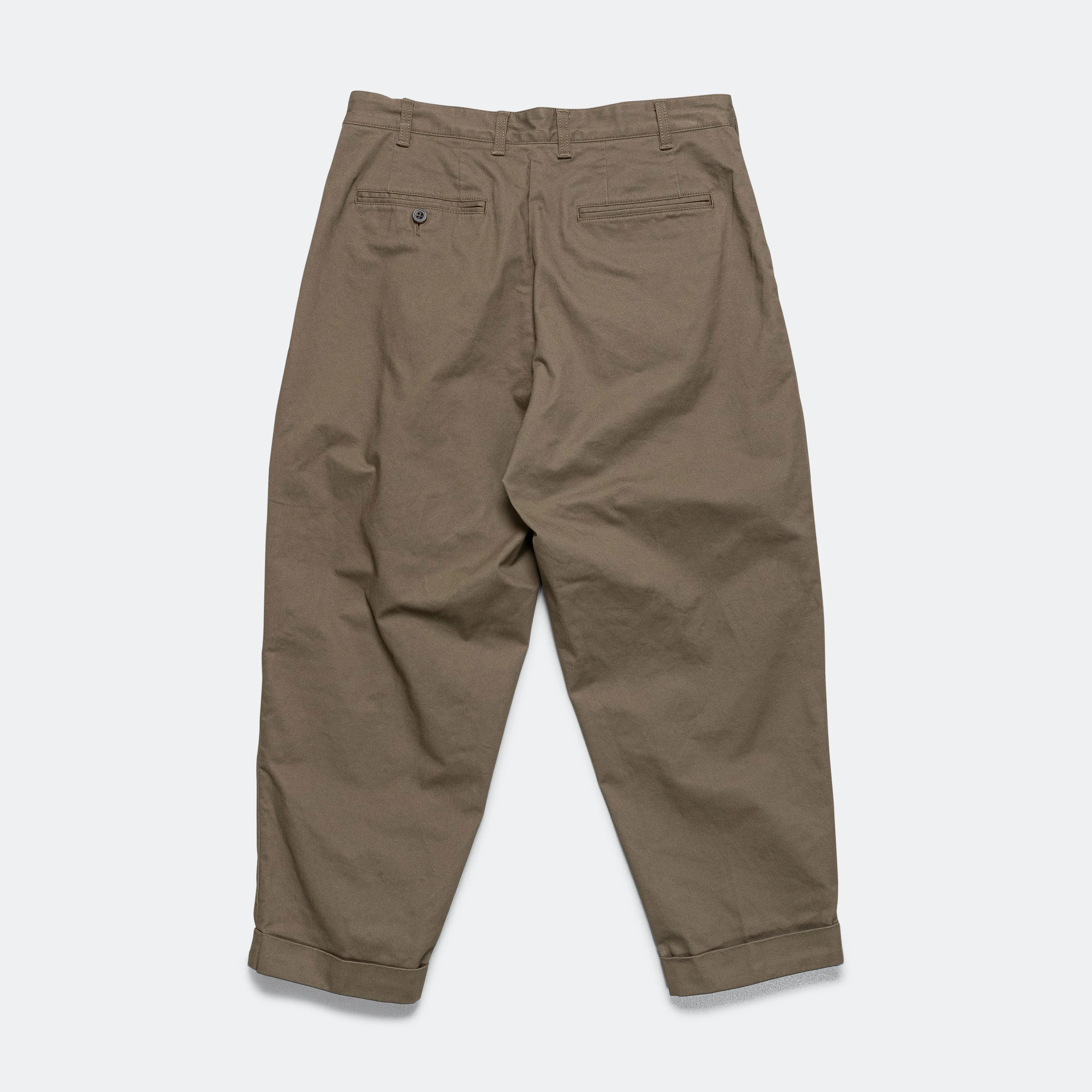 2 Pleat Twill Pants - Olive