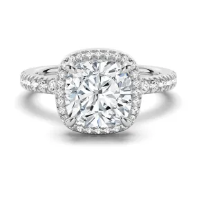 3 CT. Cushion Cut Halo Moissanite Engagement Ring