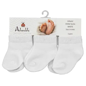 3-Pack Baby Ankle Socks A2002