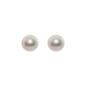 5-6mm White Pearl Sterling Silver Studs