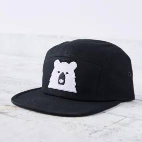 5 Panel Hat (Black with Polar Bear)