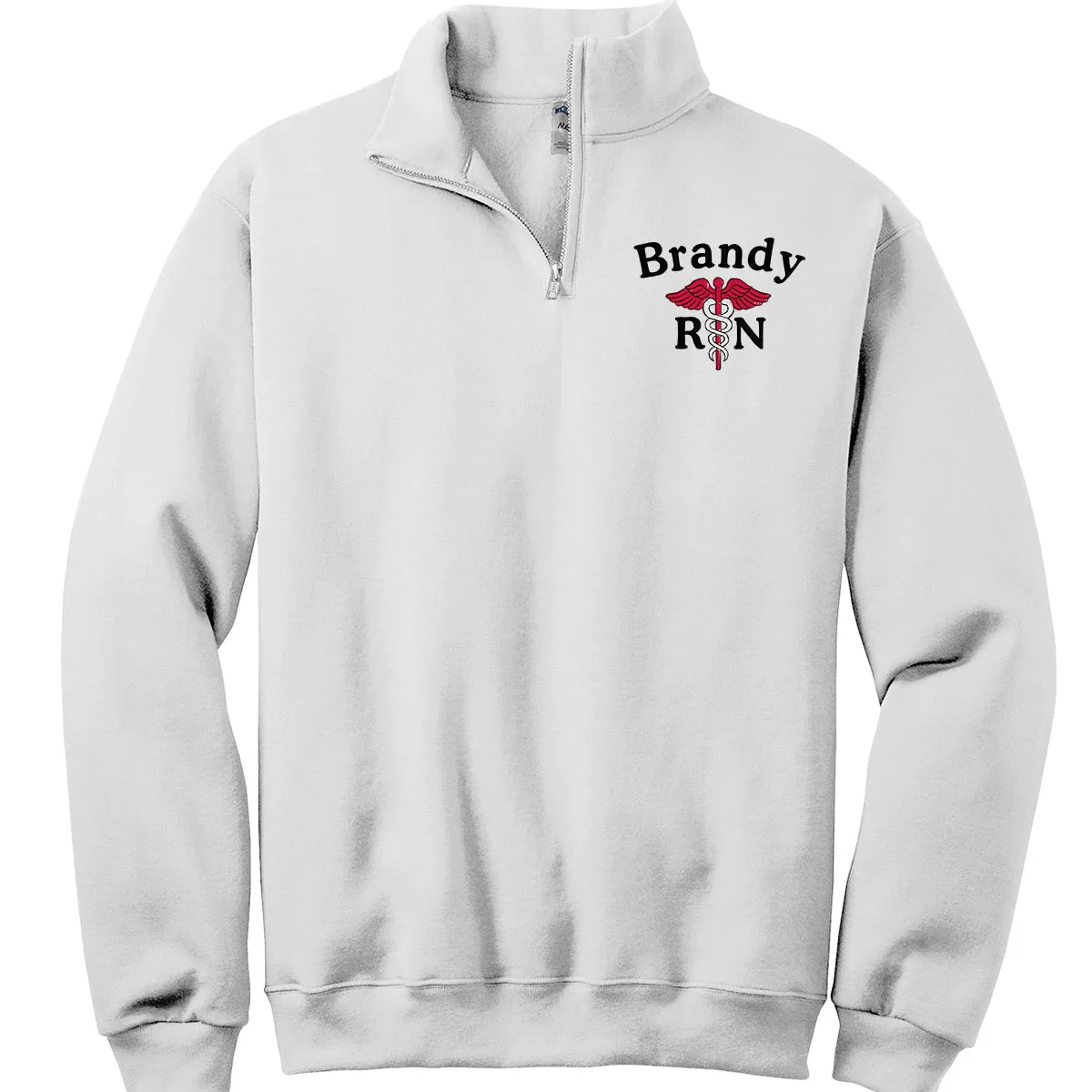 995M | Personalized 1/4 zip  Healthcare Provider Sweatshirt - Unisex Sizing