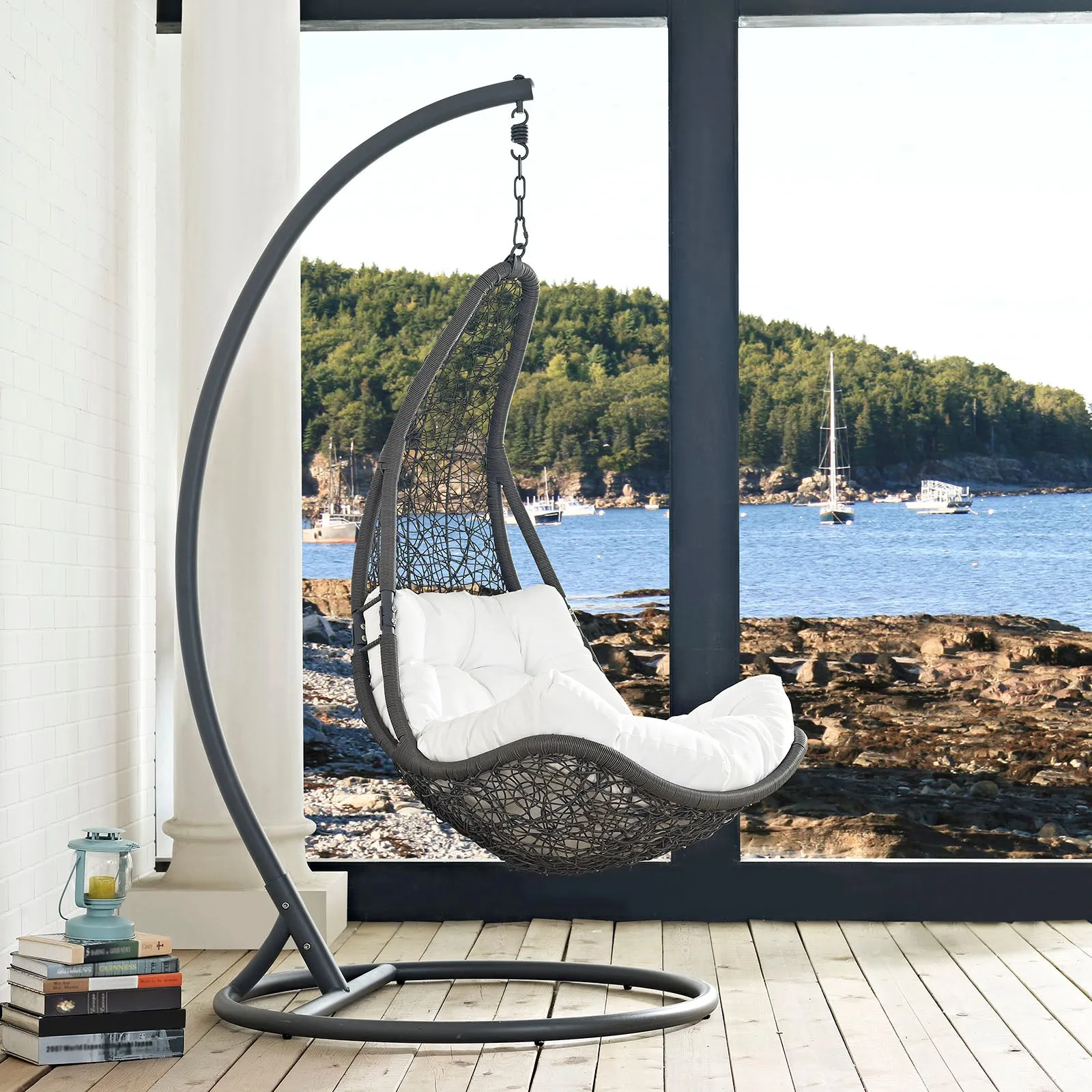 Abate Outdoor Patio Swing Chair With Stand