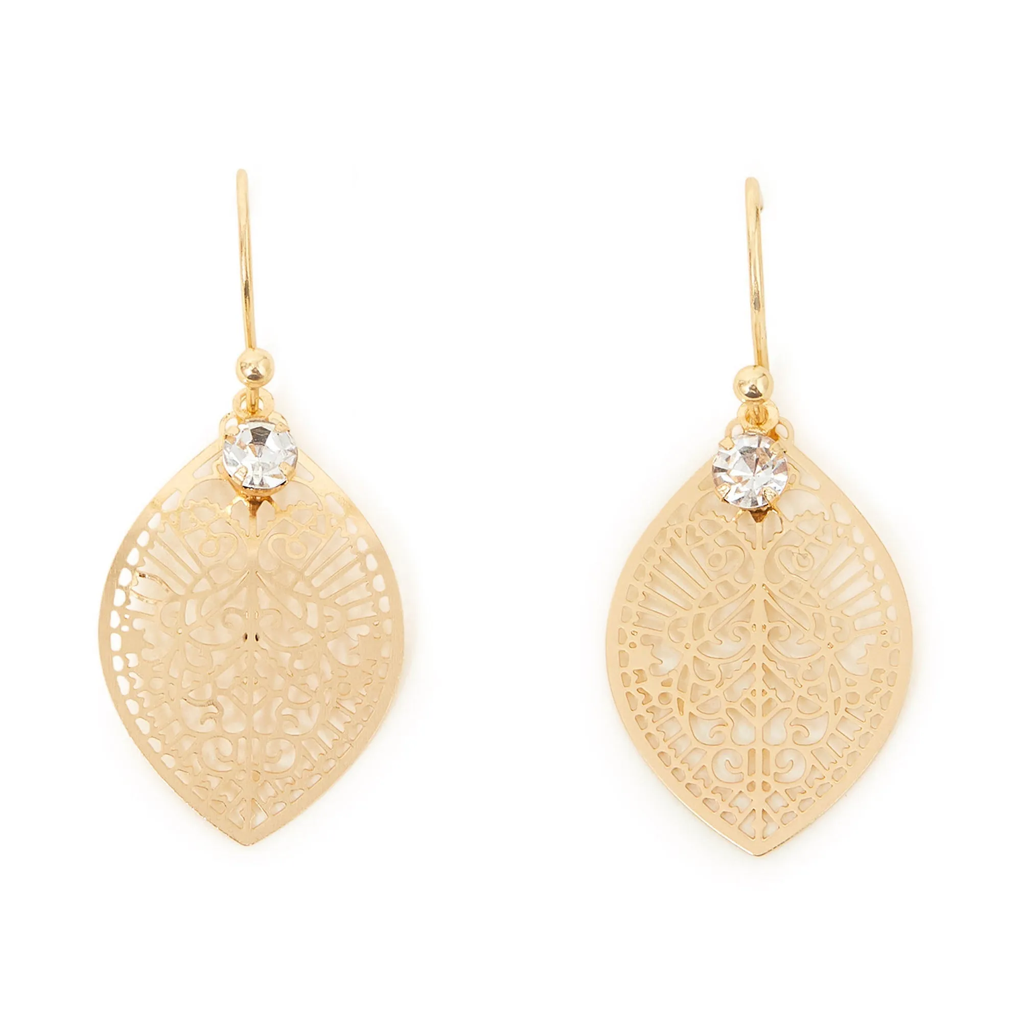 Accessorize London Women's Filigree Leaf Drop Earrings