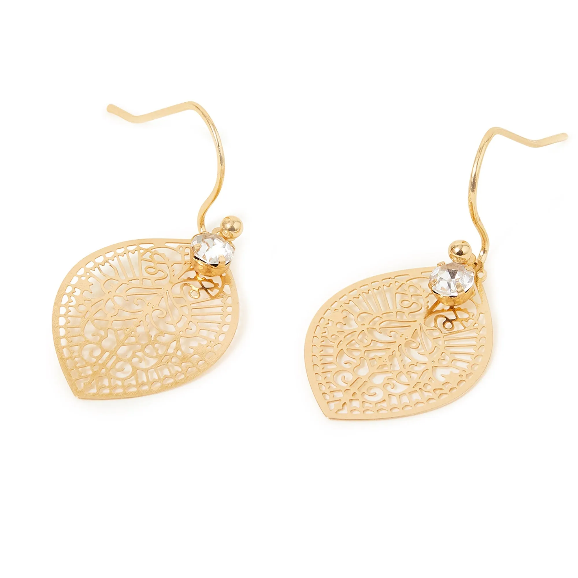 Accessorize London Women's Filigree Leaf Drop Earrings