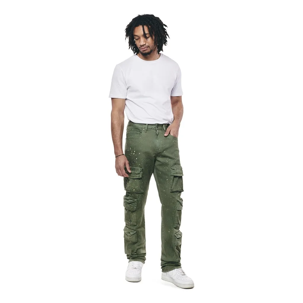 Airbrushed & Heavy Splattered Twill Pants - Vintage Army