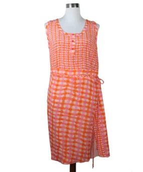 Altuzarra Orange & Pink Print Dress sz 8