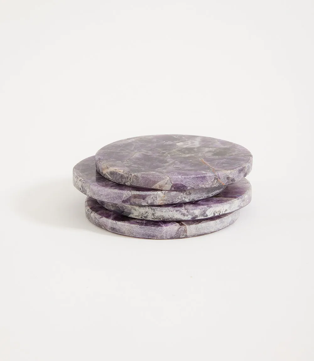 Amethyst Coasters, Set of 4