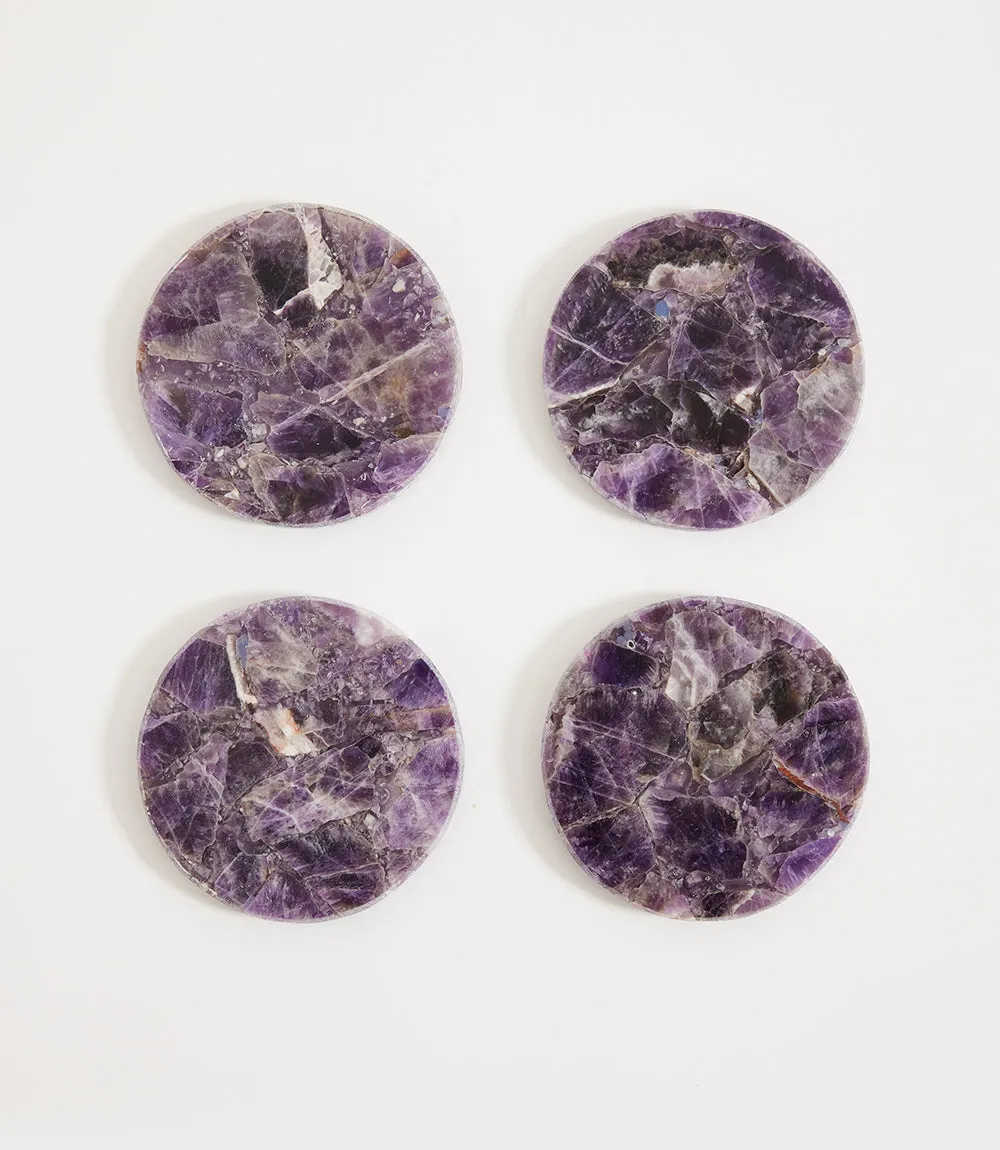 Amethyst Coasters, Set of 4