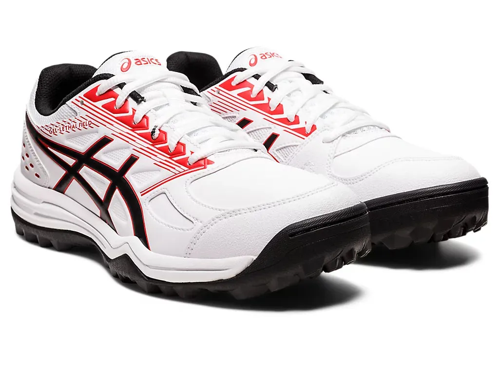 Asics Gel Lethal Field Men's Cricket Shoes - White/Classic Red