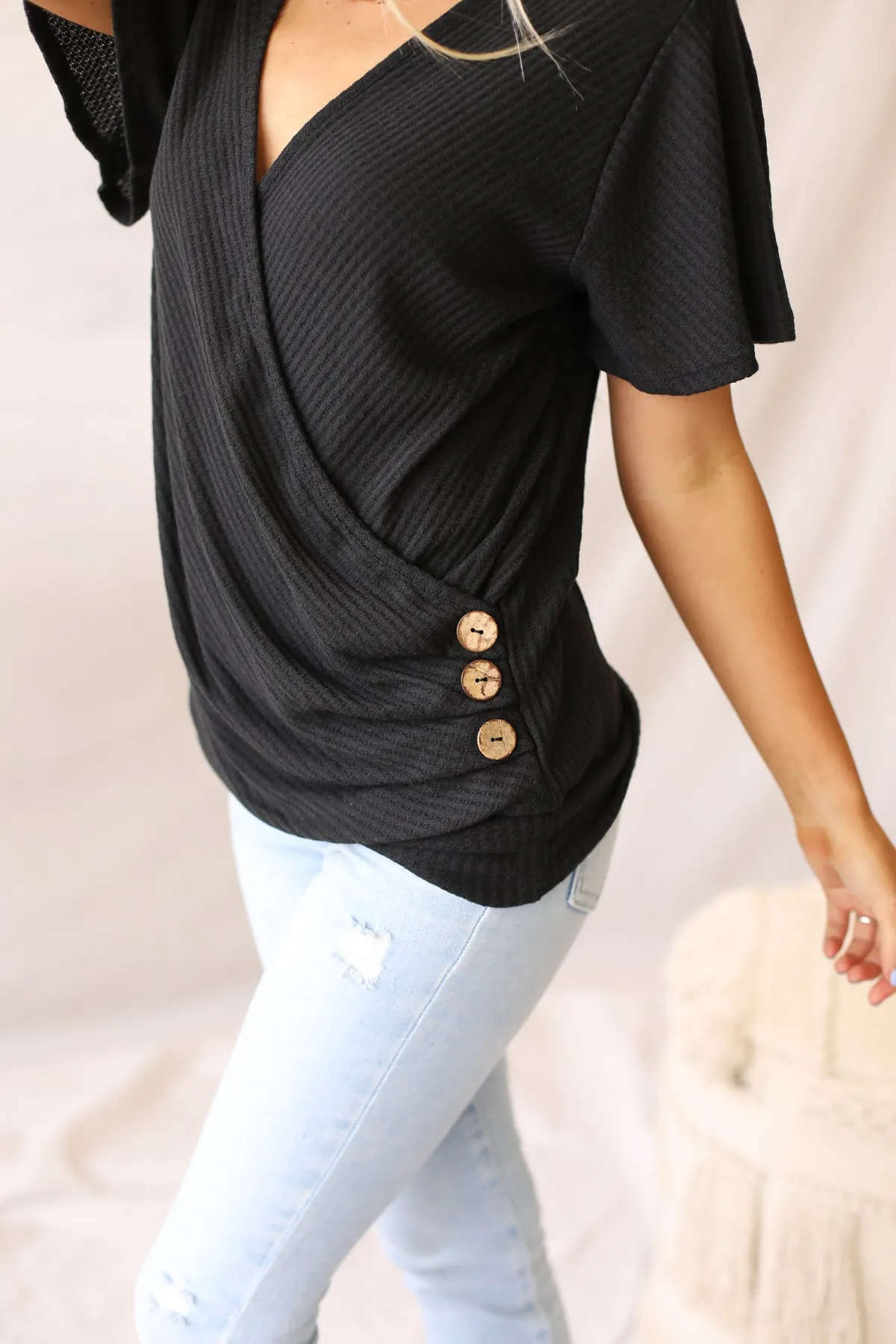 Baker Waffle Button Top