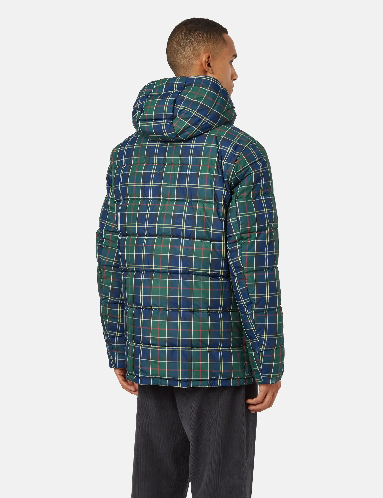 Barbour Tartan Blaine Baffle Quilt Coat - Ivy Tartan Green