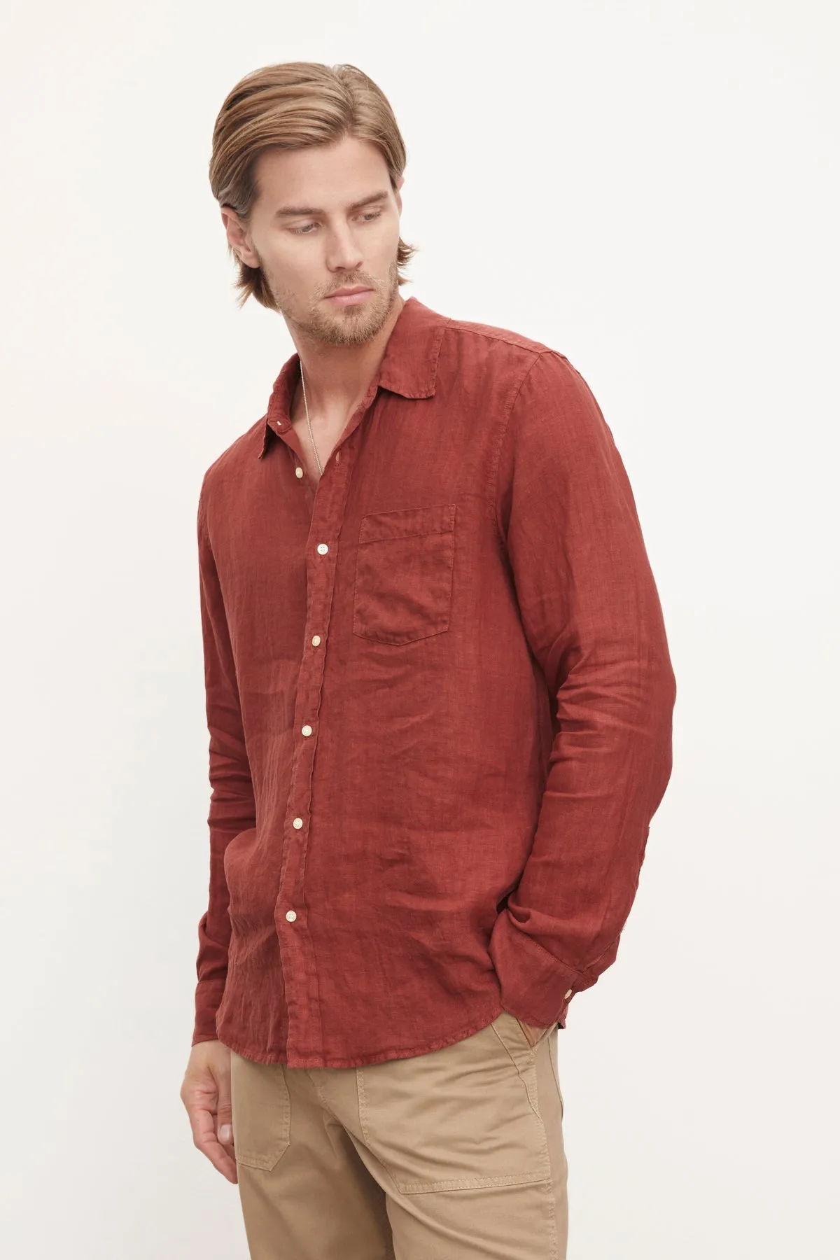 BENTON LINEN BUTTON-UP SHIRT