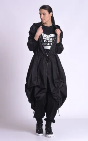 Black Long Raincoat