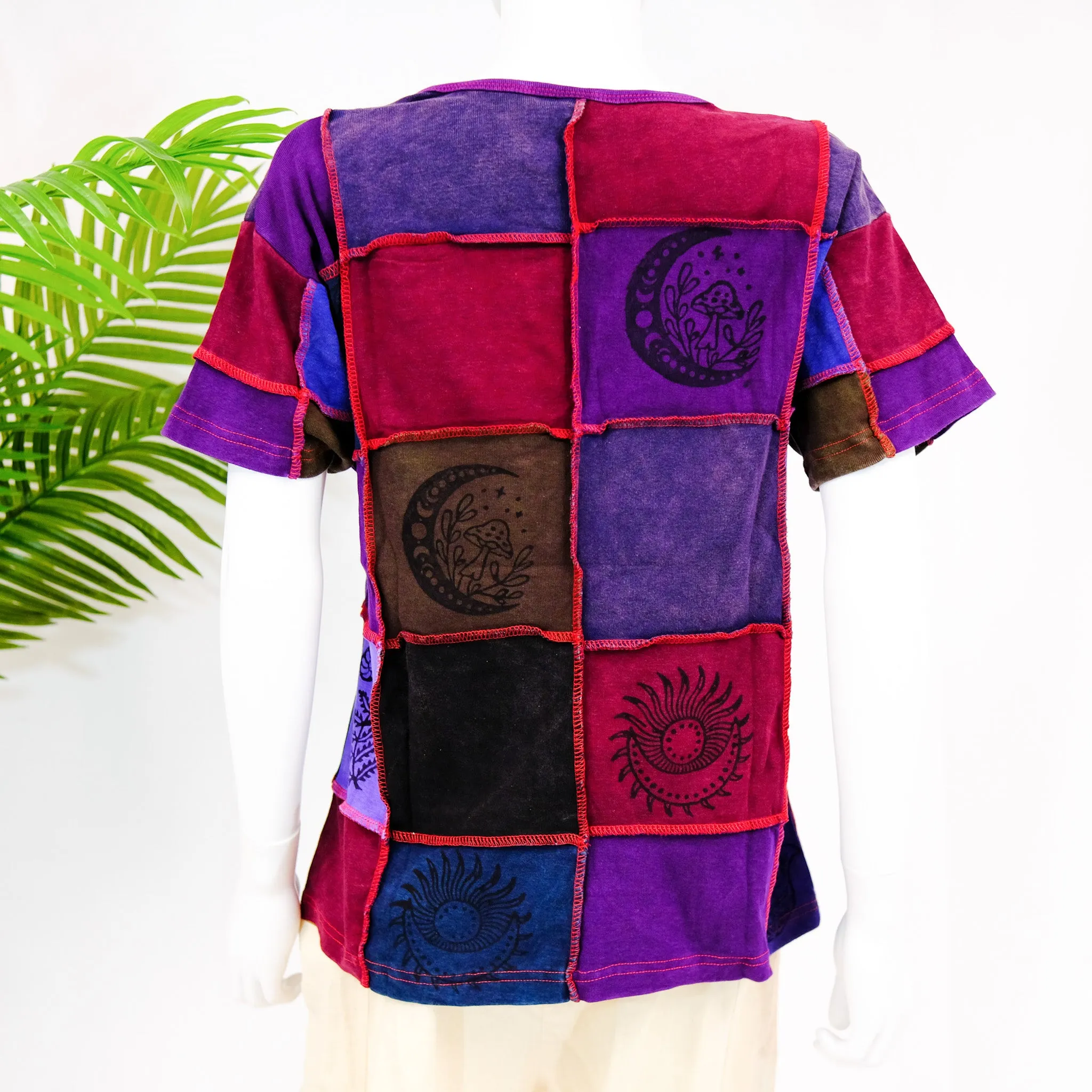 Boho Patchwork Short Sleeve T-Shirt