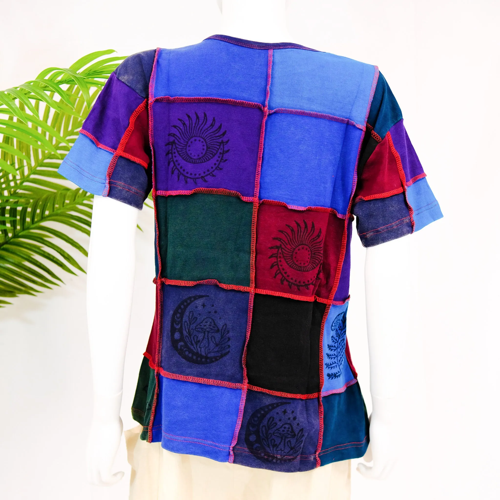 Boho Patchwork Short Sleeve T-Shirt