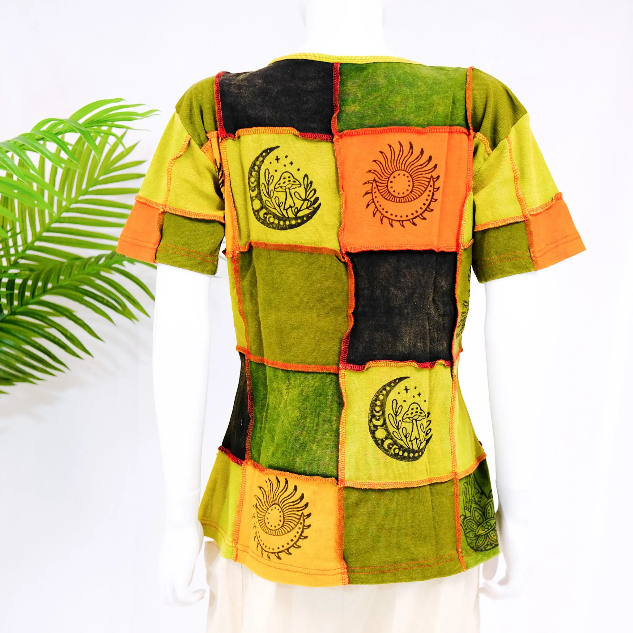 Boho Patchwork Short Sleeve T-Shirt