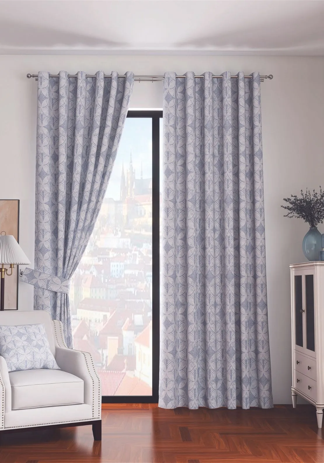 Brittany Readymade Curtain - Denim