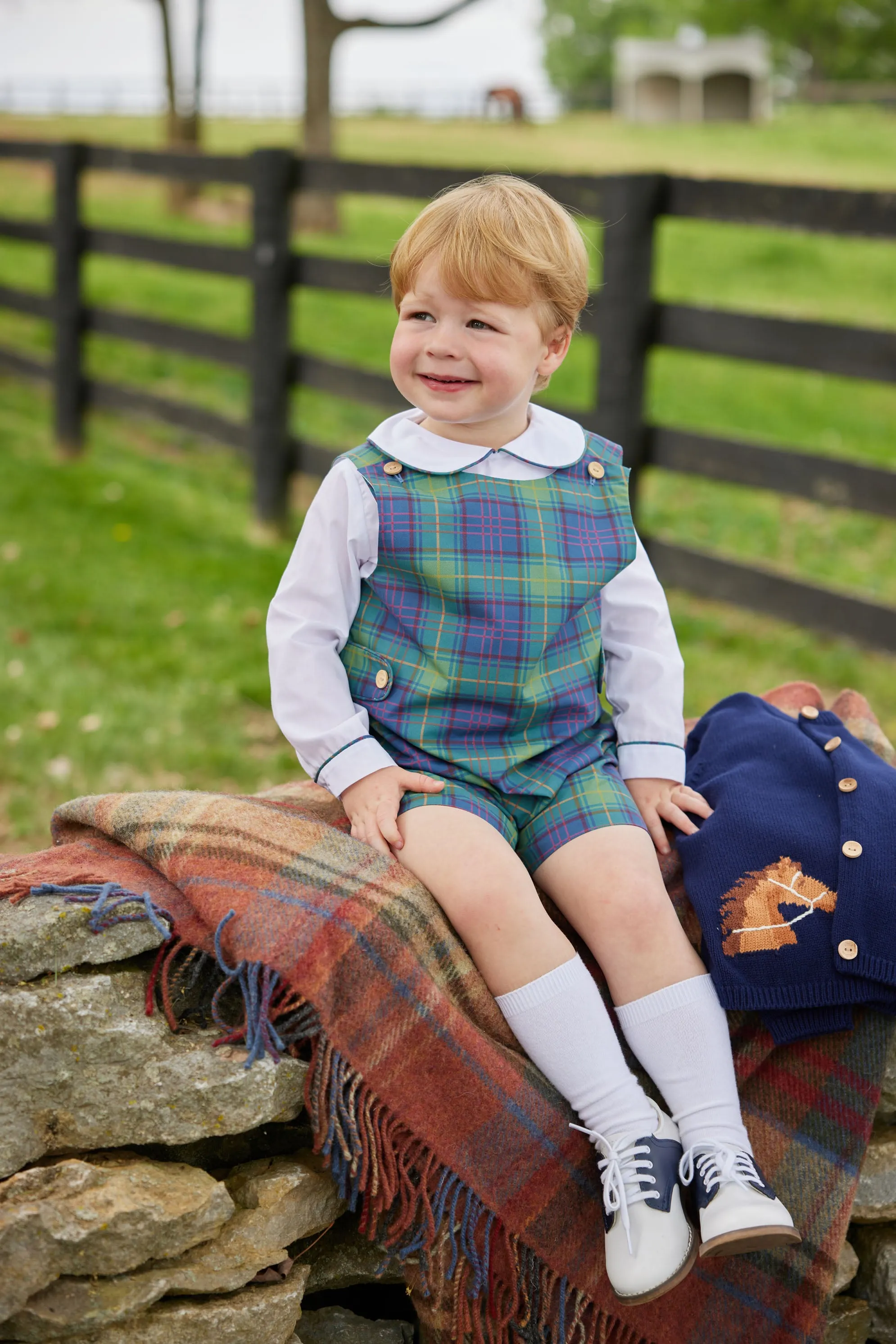 Button Tab John John Set - Ashford Tartan