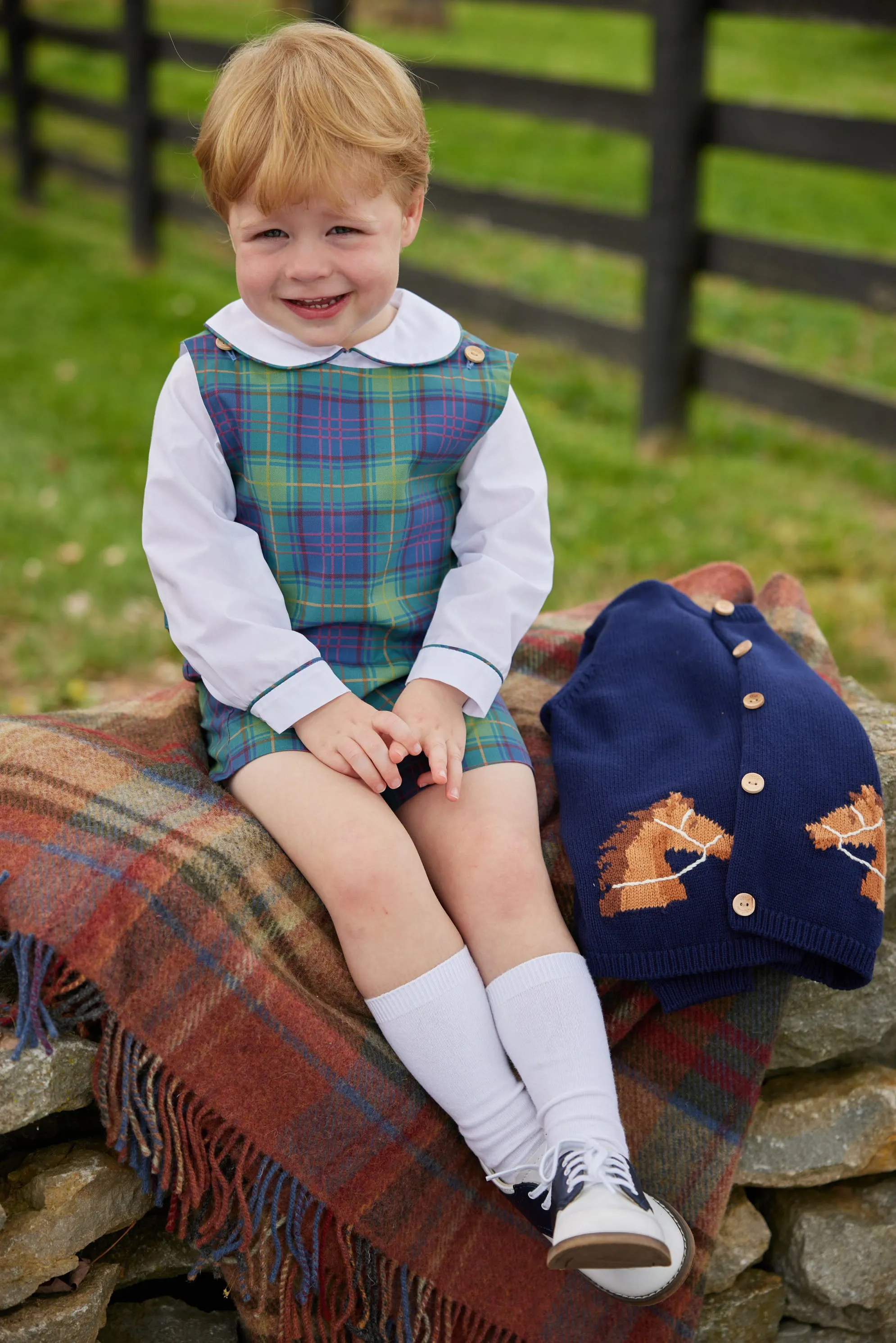 Button Tab John John Set - Ashford Tartan