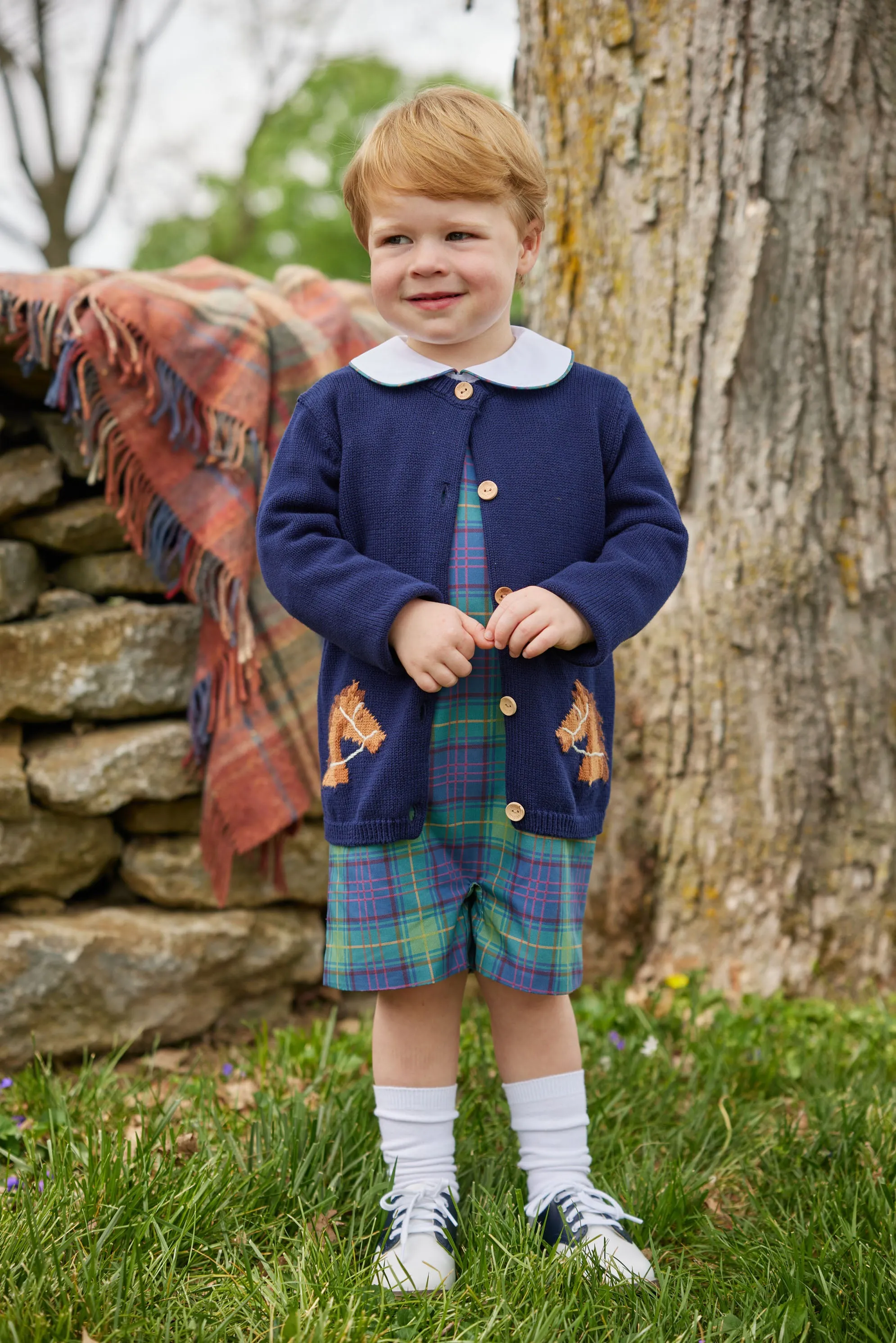 Button Tab John John Set - Ashford Tartan