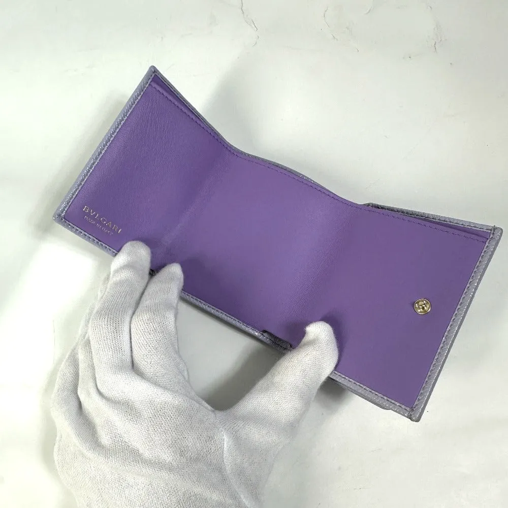 BVLGARI Trifold wallet leather purple Bulgari Bulgari Women Used Authentic