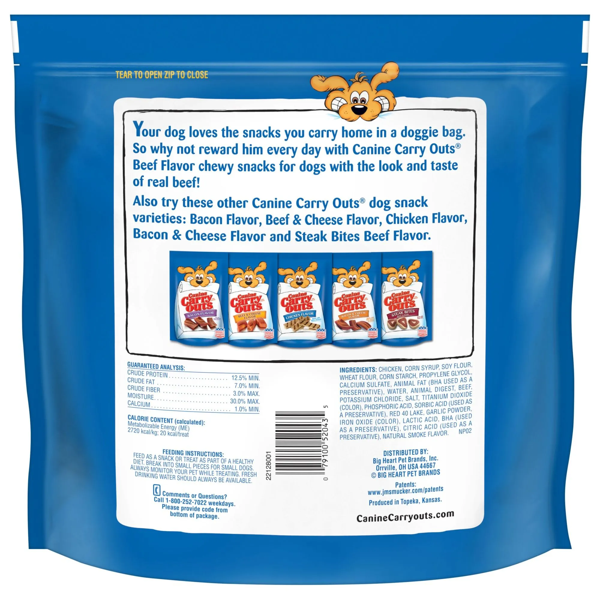 Canine Carry Outs Beef Flavor Dog Treats, 47oz Bag