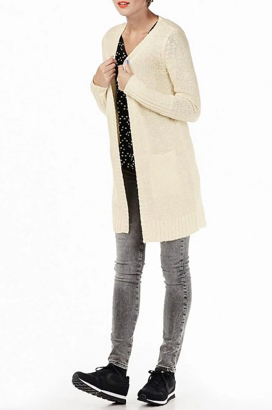 Cardigan beige in maglia