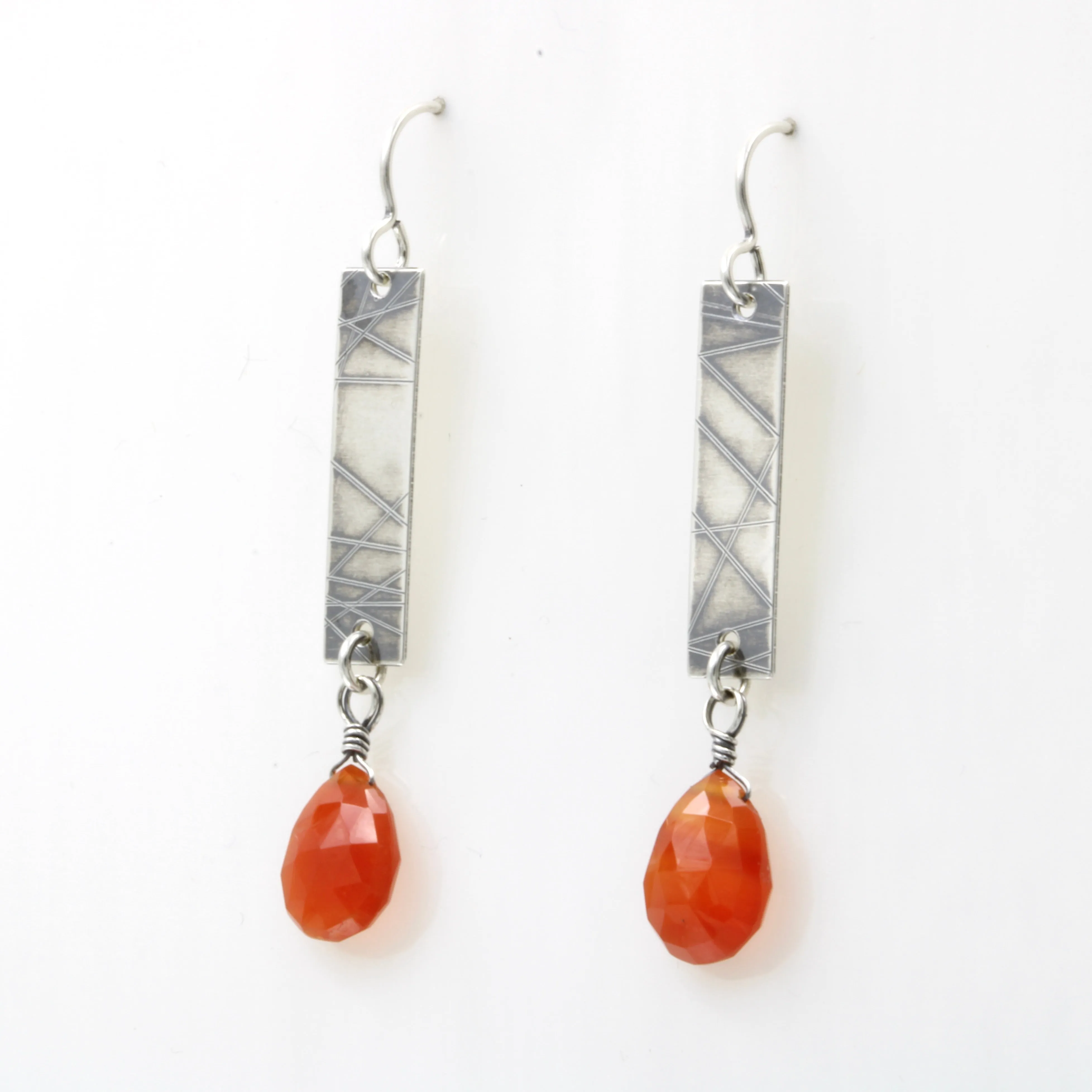 Carnelian Strip Earrings