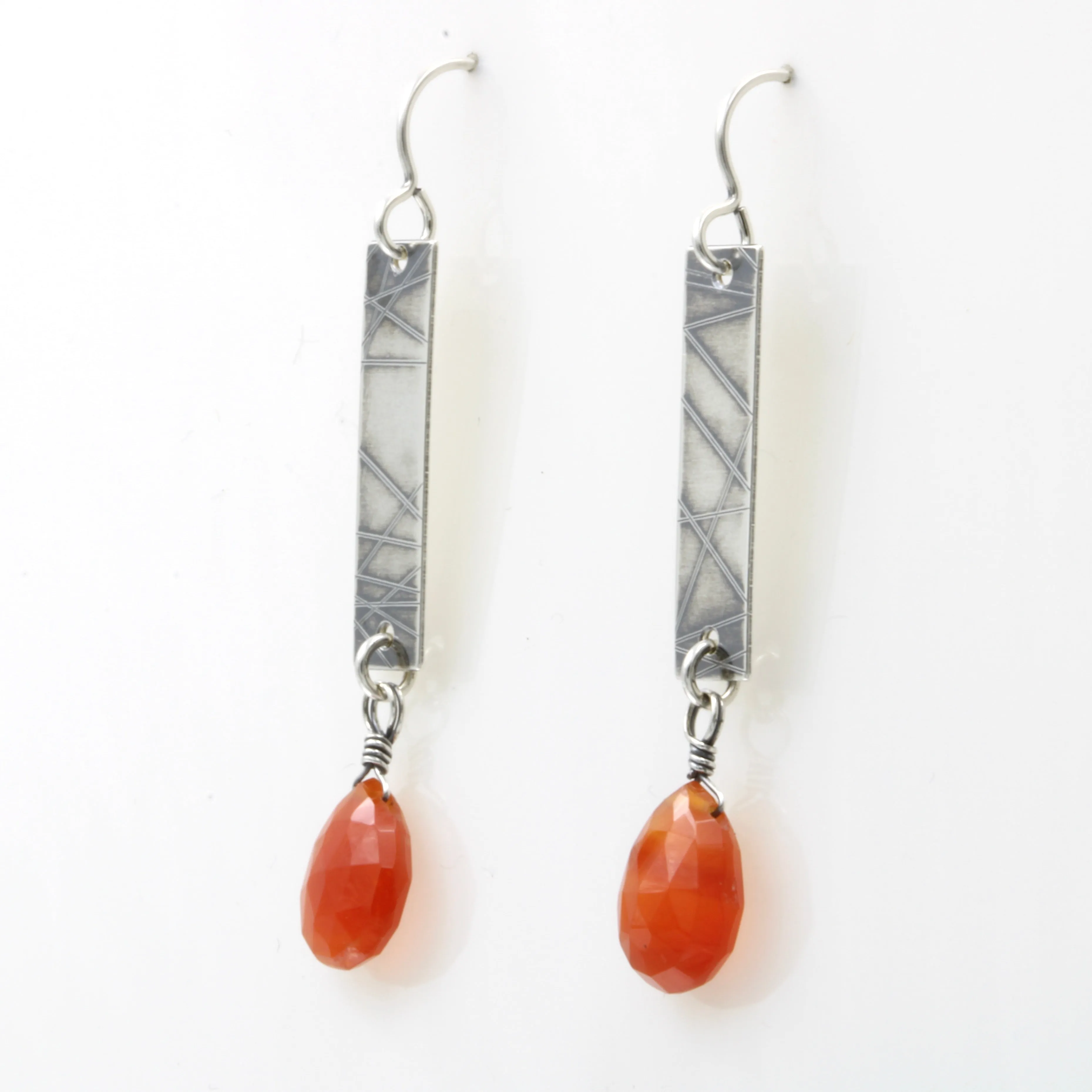 Carnelian Strip Earrings