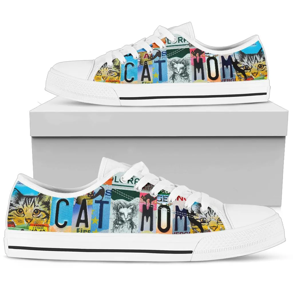 Cat Mom License Plate Low Top Shoes