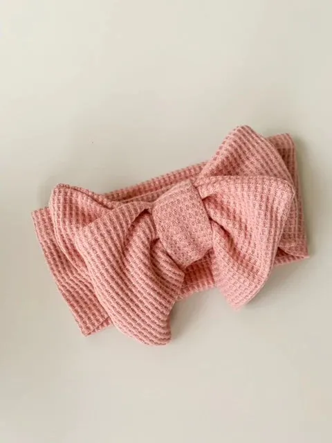 Chunky Waffle Bow Headband | Dusty