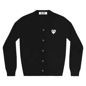 COMME des GARÇONS PLAY White Heart Patch Cardigan - Navy