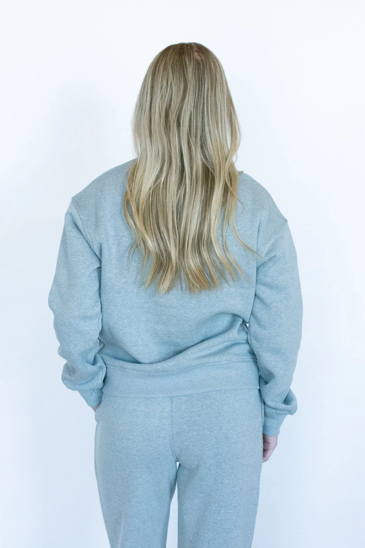 Cozy Plans Heather Grey Full Length Fleece Sweatshirt