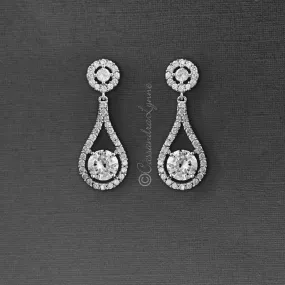 Cubic Zirconia Drop Earrings Teardrop Shaped