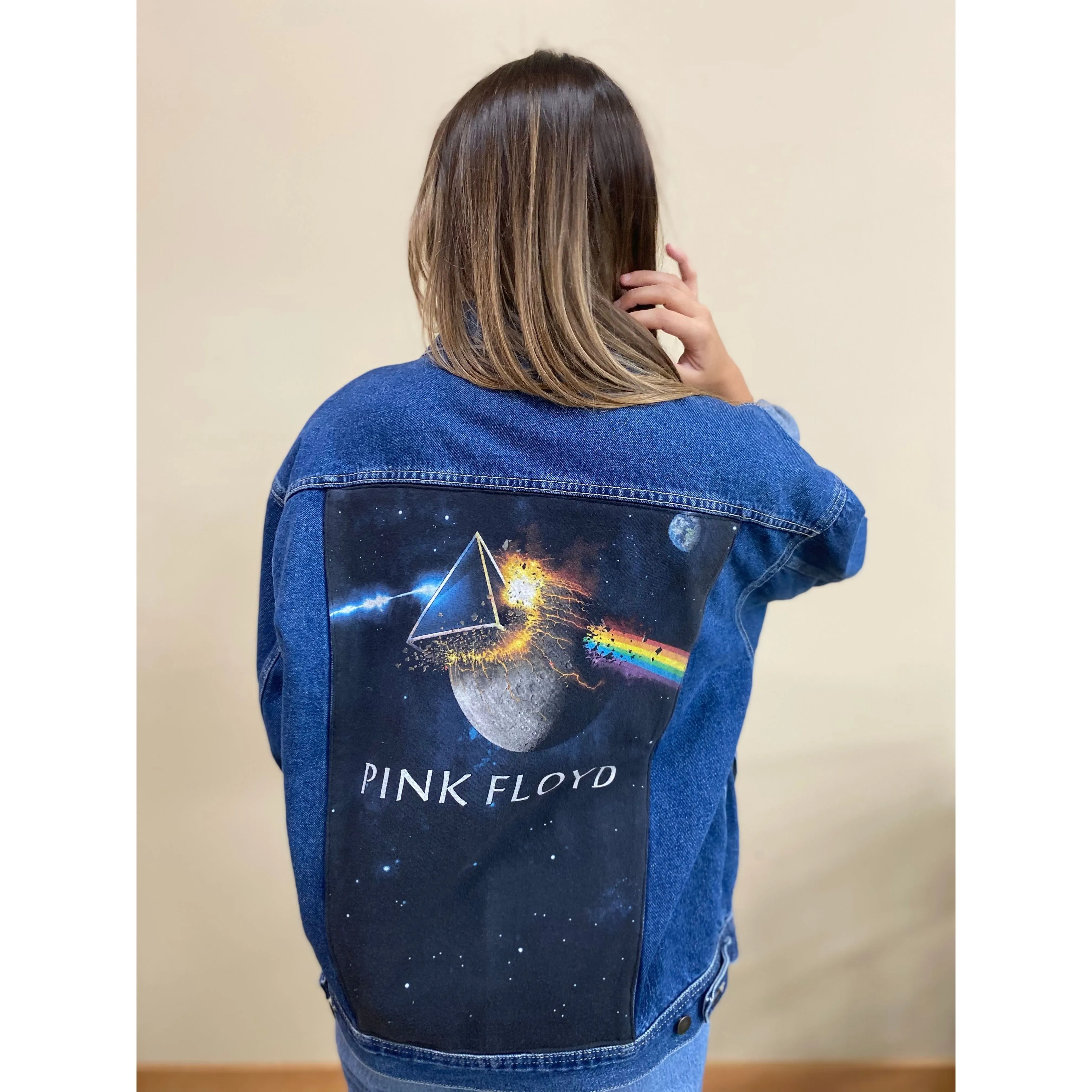 Custom Vintage Denim Jacket - Pink Floyd