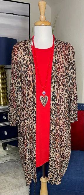 CYBER DEAL : Leopard Sheer Cardigan