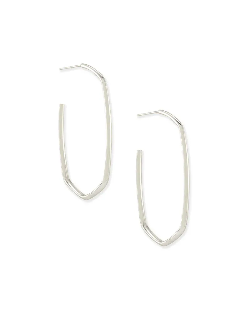 Danielle Hoop Earrings in Rhodium Metal by Kendra Scott