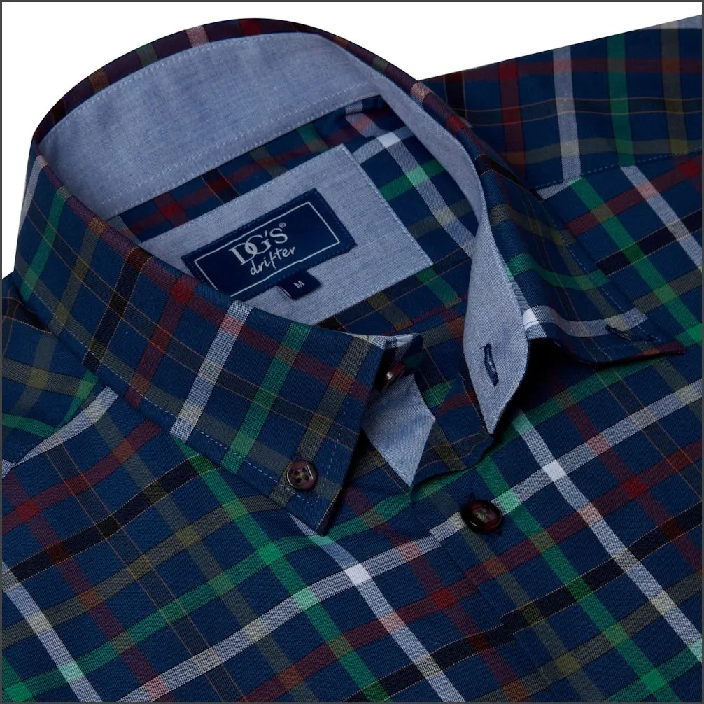 Dg's Blue Multi Check Short Sleeve-