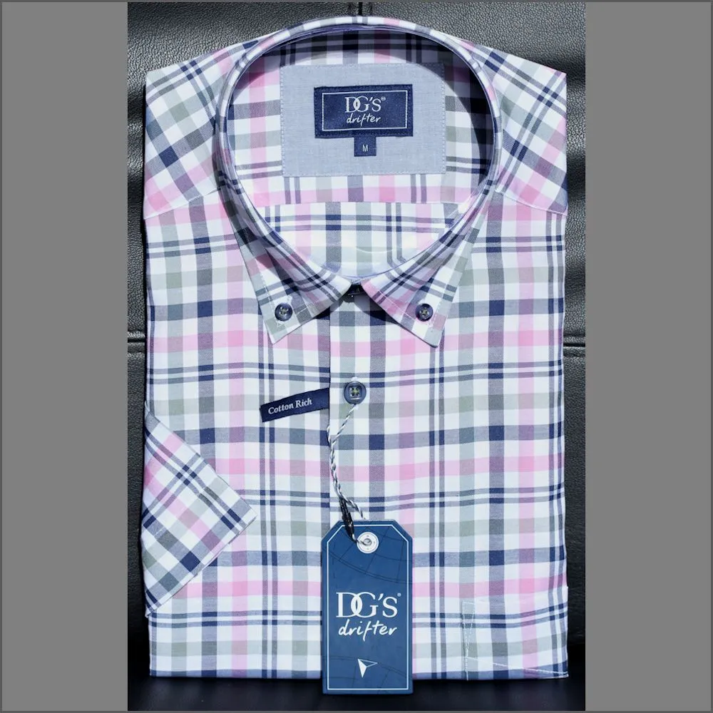 Dg's Pink & Navy Check Short Sleeve 