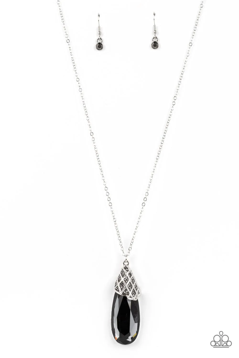 Dibs on the Dazzle Silver Rhinestone Necklace - Paparazzi Accessories