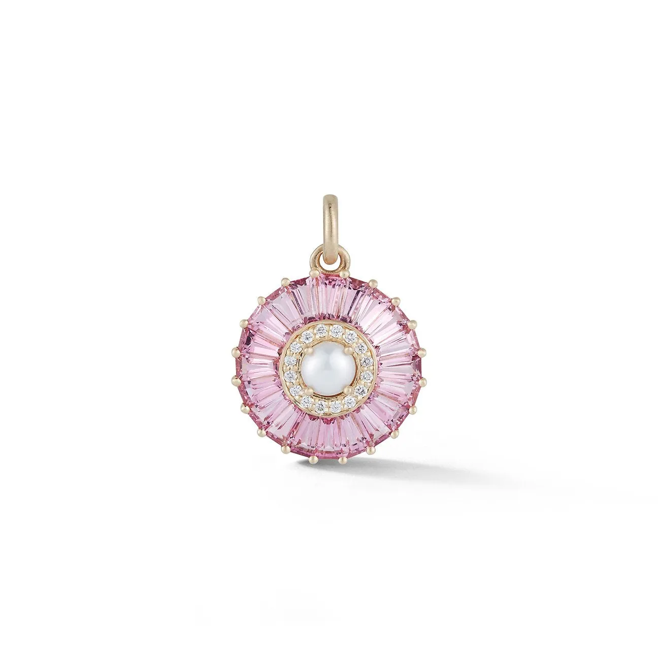 Emily Semiprecious Stone with Pearl & Diamond Pendant Charm