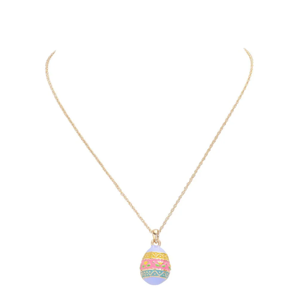 Enamel Easter Egg Pendant Necklace