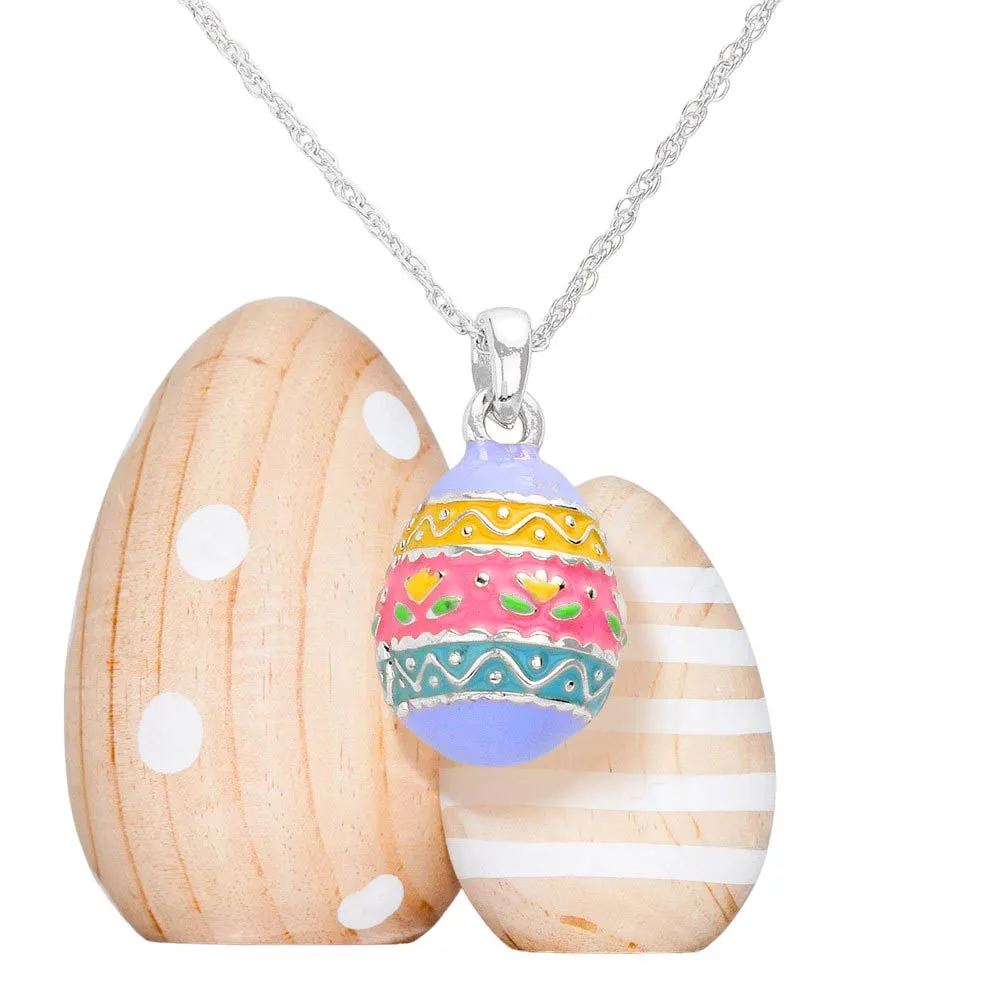 Enamel Easter Egg Pendant Necklace