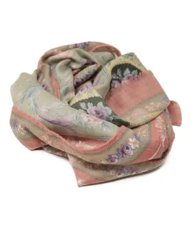 Etro Sage & Pink Floral Print Scarf