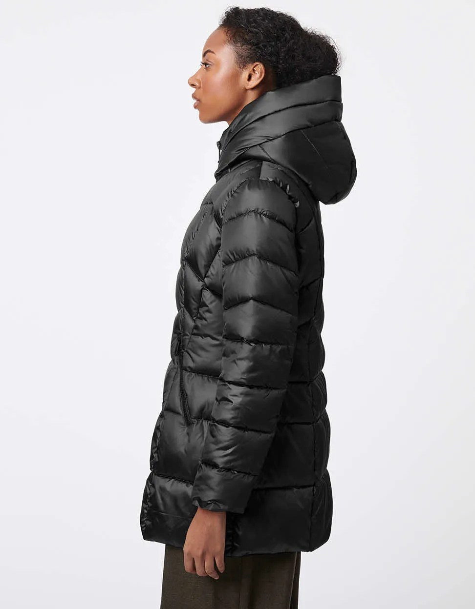 Fab Funnel Shiny Quilted Puffer