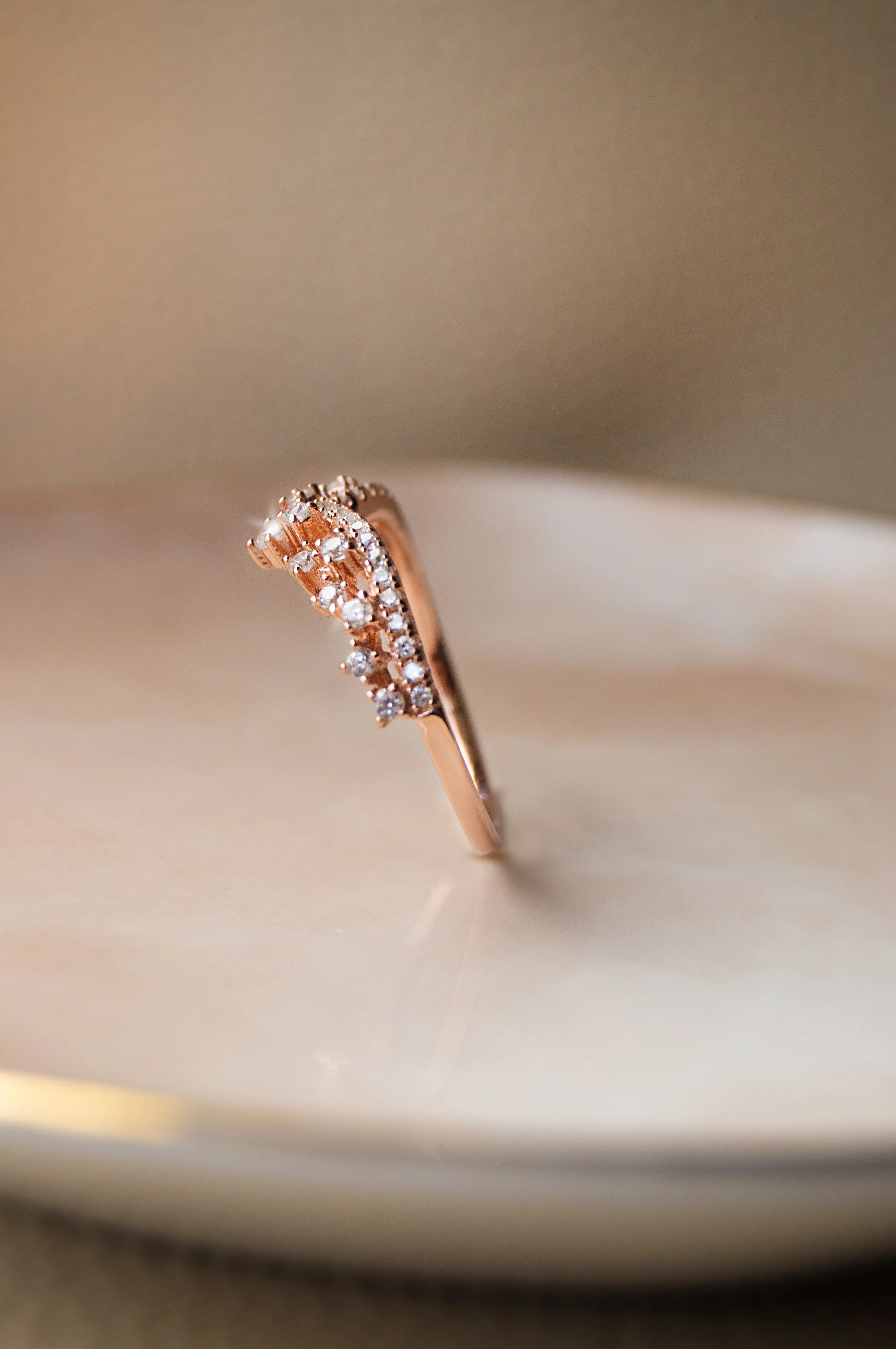 Fairy Crown Rose Gold Plated Sterling Silver Ring