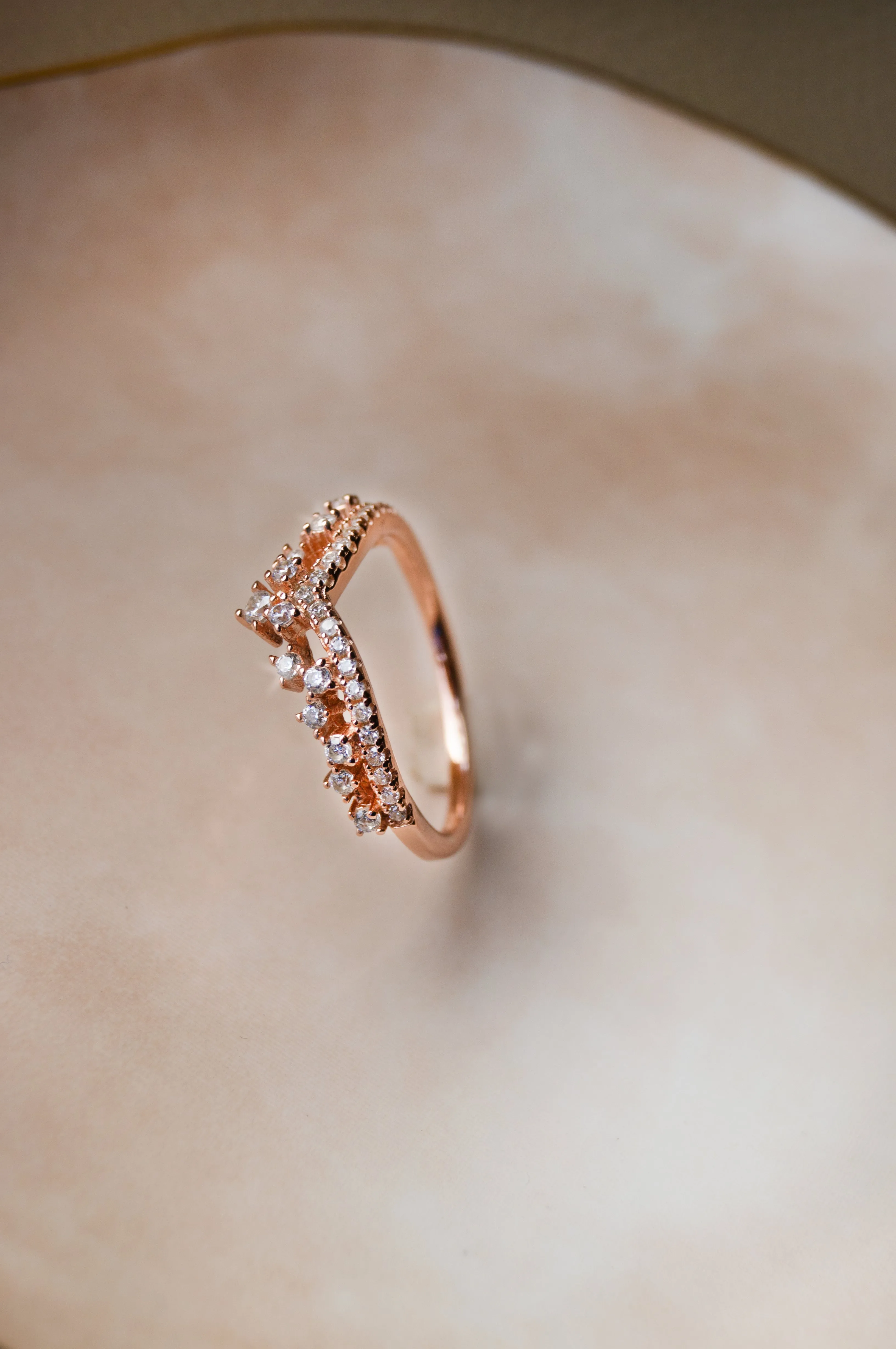 Fairy Crown Rose Gold Plated Sterling Silver Ring